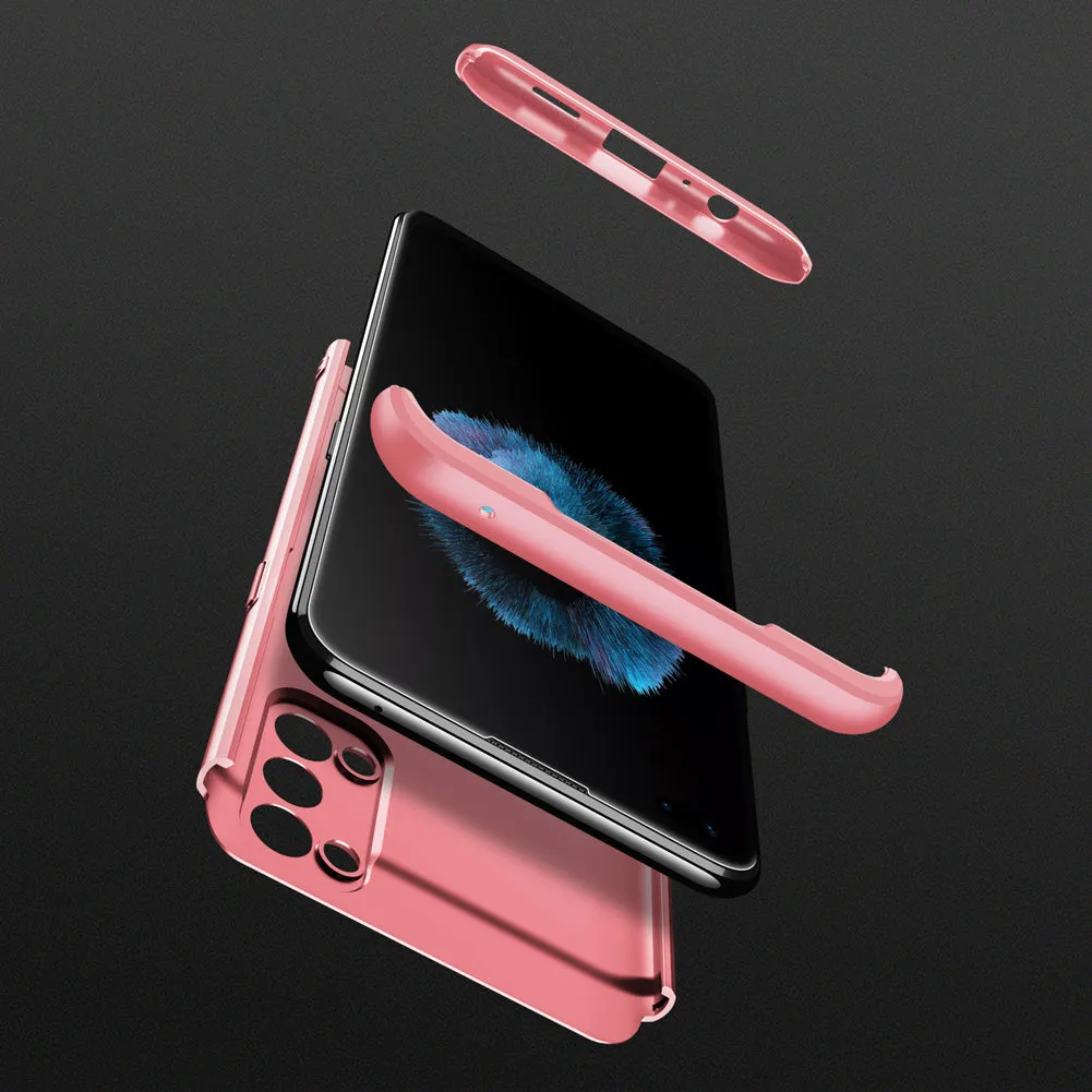 For OPPO Reno 4 /Reno 4 Pro International Edition Mobile Phone Cover 360 Degree Full Protection Phone Case Rose gold