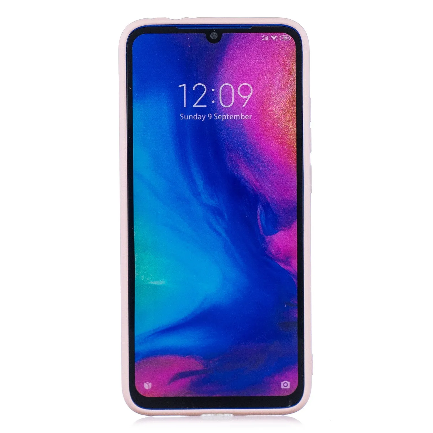 For Redmi 7 Lovely Candy Color Matte TPU Anti-scratch Non-slip Protective Cover Back Case Light pink
