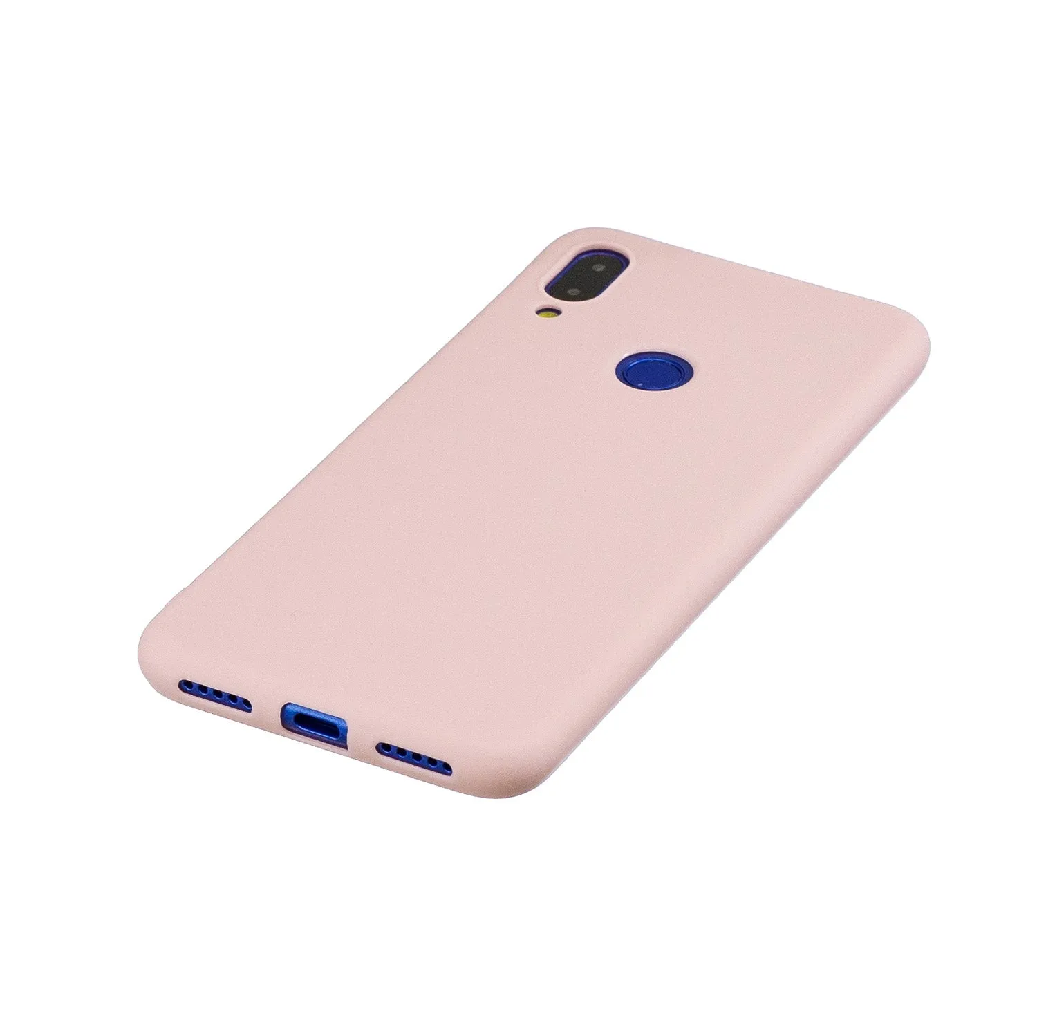 For Redmi 7 Lovely Candy Color Matte TPU Anti-scratch Non-slip Protective Cover Back Case Light pink