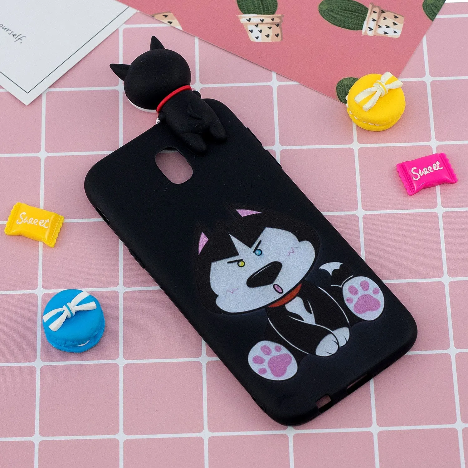 For Redmi 8A 3D Cartoon Painting Back Cover Soft TPU Mobile Phone Case Shell Cute husky