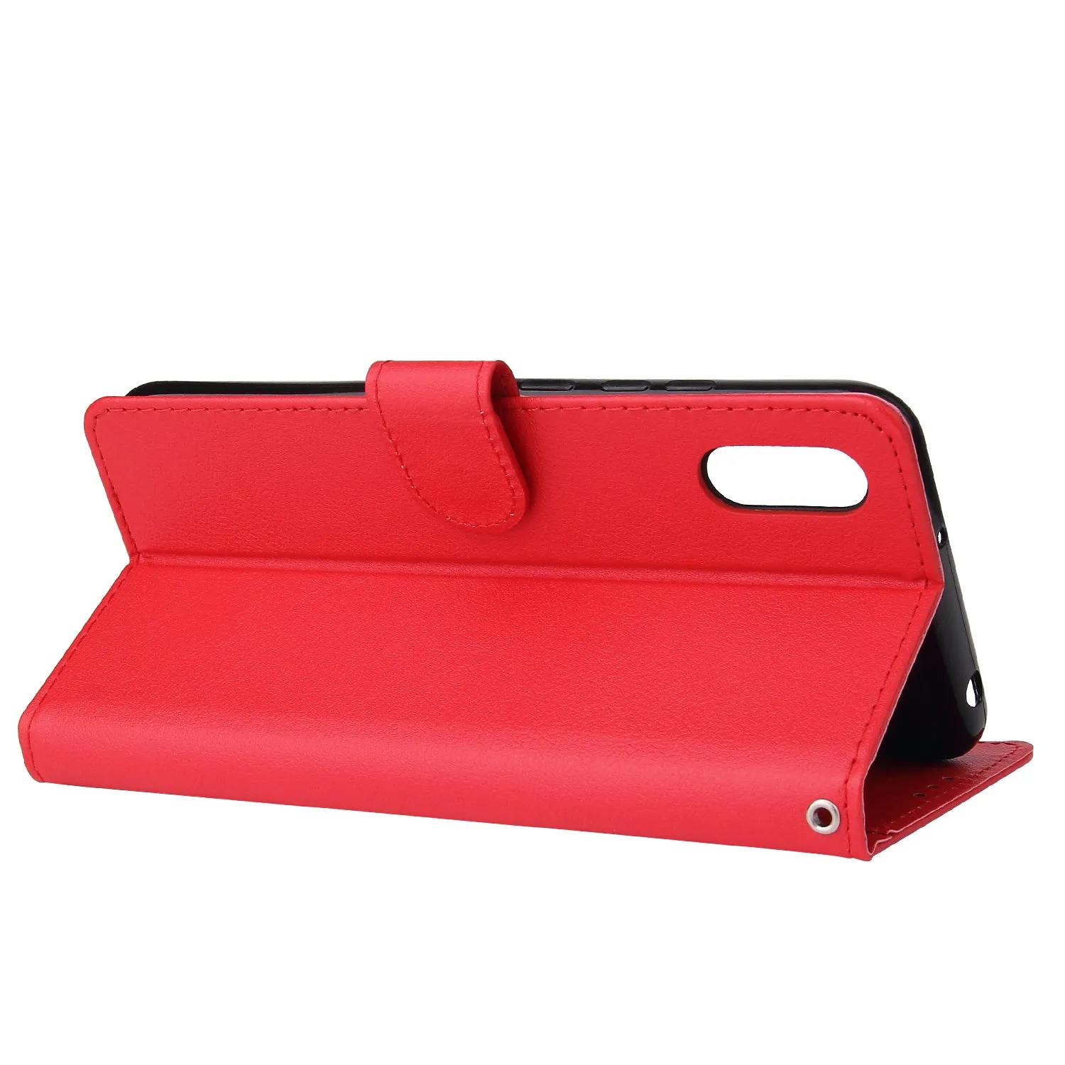 For Redmi 9A/Redmi 9C PU Leather Mobile Phone Cover with 3 Cards Slots Phone Frame red