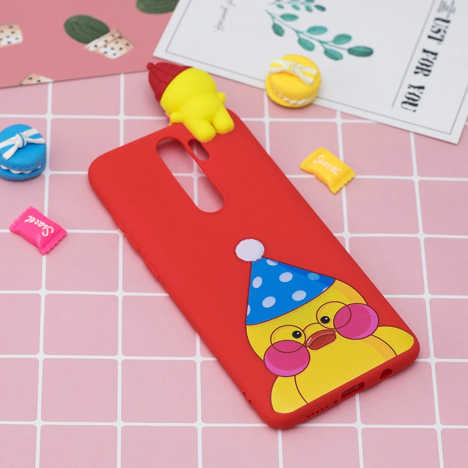 For Redmi NOTE 8 NOTE 8 pro 3D Color Painting Pattern Drop Protection Soft TPU Back Cover Mobile Phone Case red