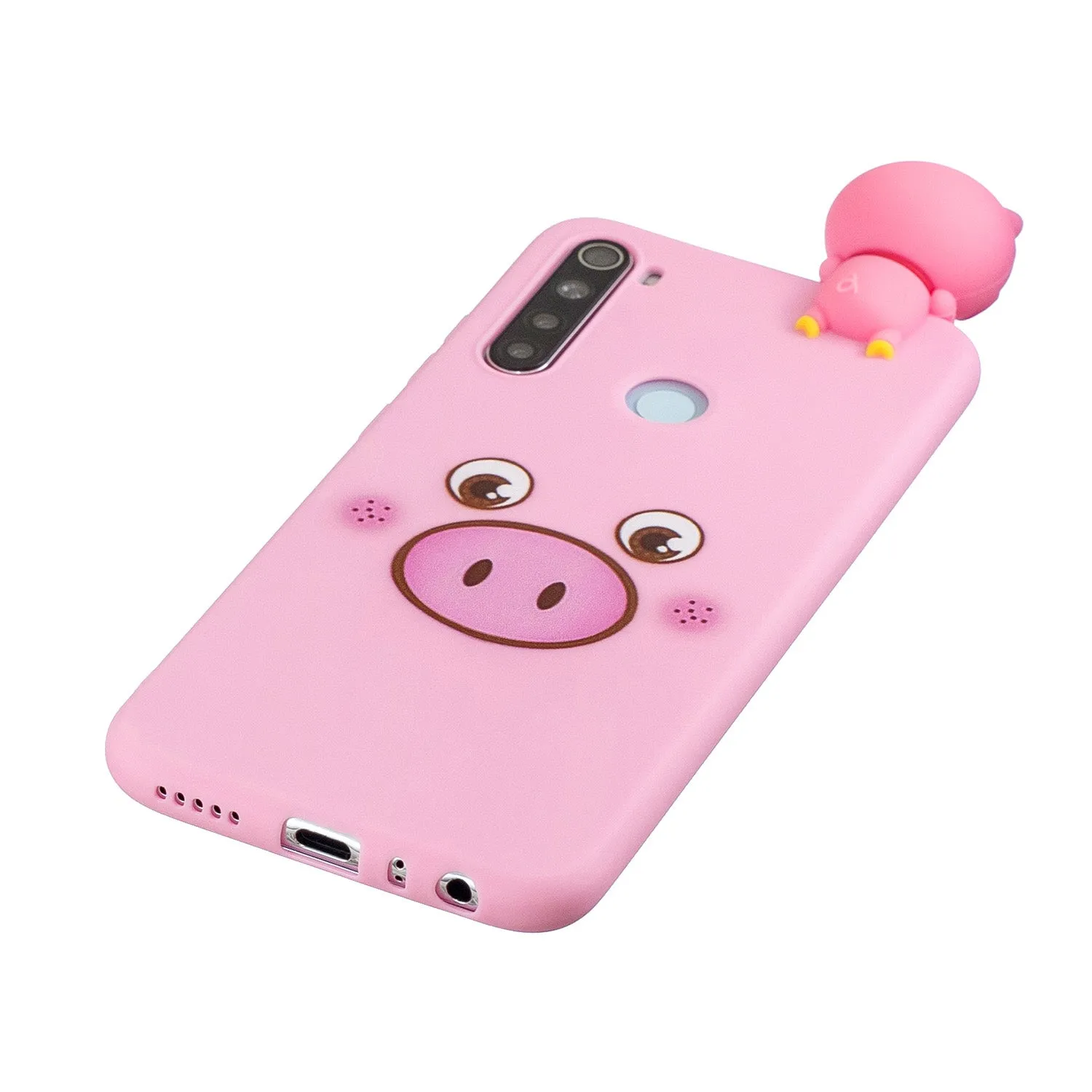 For Redmi NOTE 8T 3D Cartoon Painting Back Cover Soft TPU Mobile Phone Case Shell Little pink pig