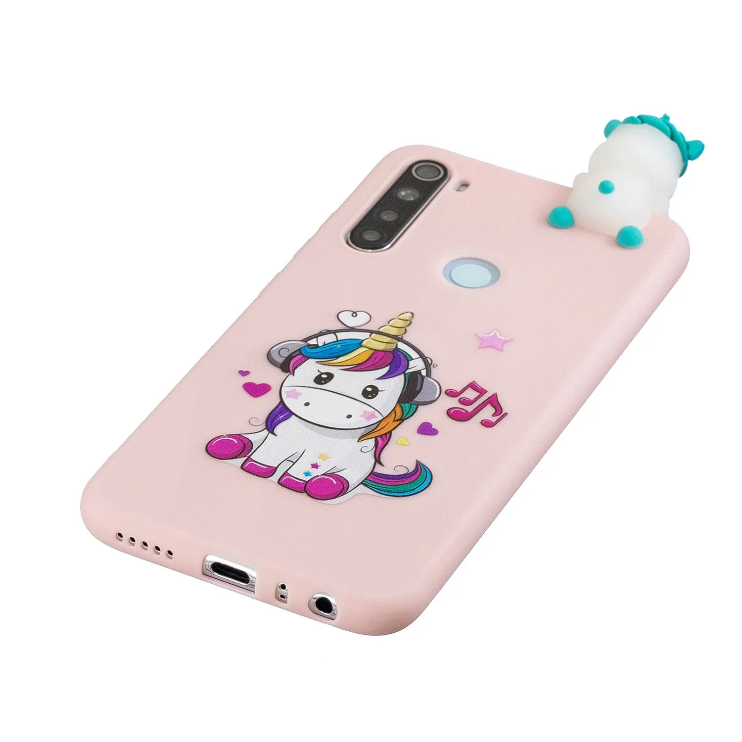For Redmi NOTE 8T 3D Cartoon Painting Back Cover Soft TPU Mobile Phone Case Shell Music unicorn