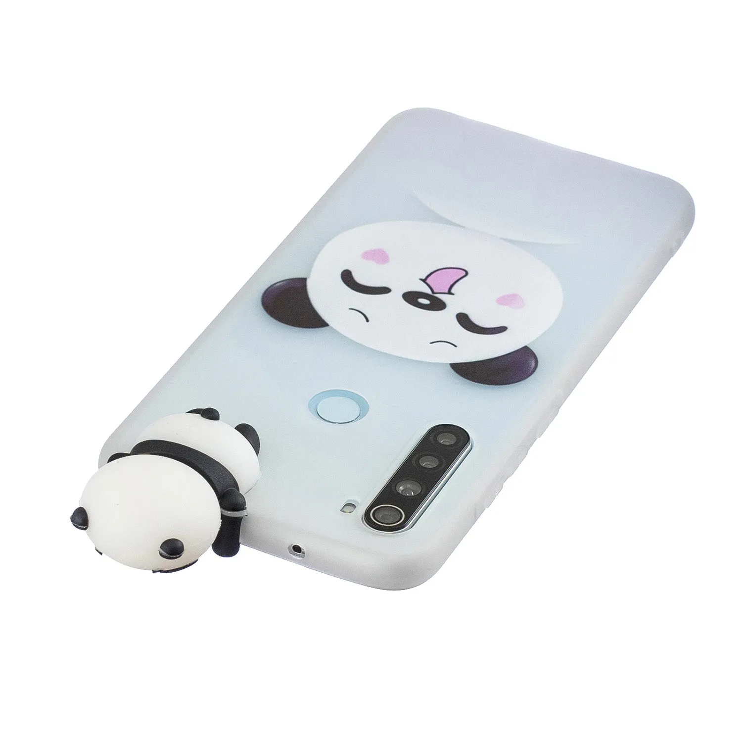 For Redmi NOTE 8T 3D Cartoon Painting Back Cover Soft TPU Mobile Phone Case Shell Smiley Panda
