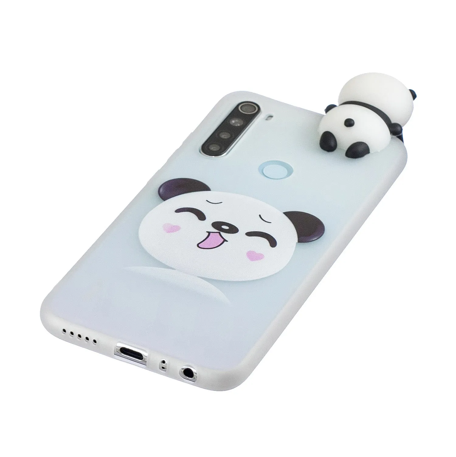 For Redmi NOTE 8T 3D Cartoon Painting Back Cover Soft TPU Mobile Phone Case Shell Smiley Panda