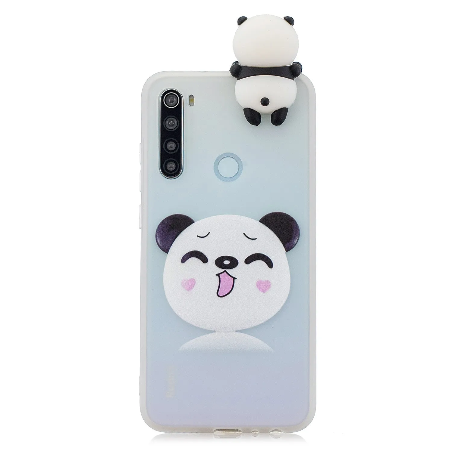 For Redmi NOTE 8T 3D Cartoon Painting Back Cover Soft TPU Mobile Phone Case Shell Smiley Panda