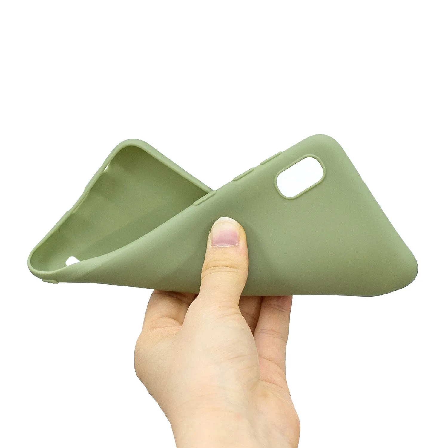 For Samsung A01/ A11/A21/A41/A51/A71/A81/A91 Mobile Phone Case Lovely Candy Color Matte TPU Anti-scratch Non-slip Protective Cover Back Case 10 beans green