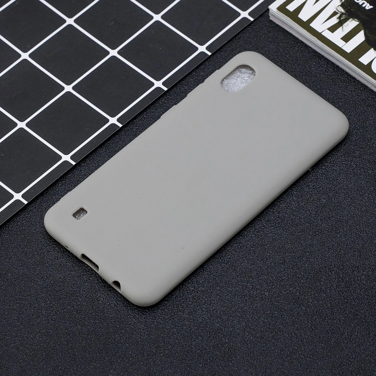 For Samsung A01/ A11/A21/A41/A51/A71/A81/A91 Mobile Phone Case Lovely Candy Color Matte TPU Anti-scratch Non-slip Protective Cover Back Case 12 gray