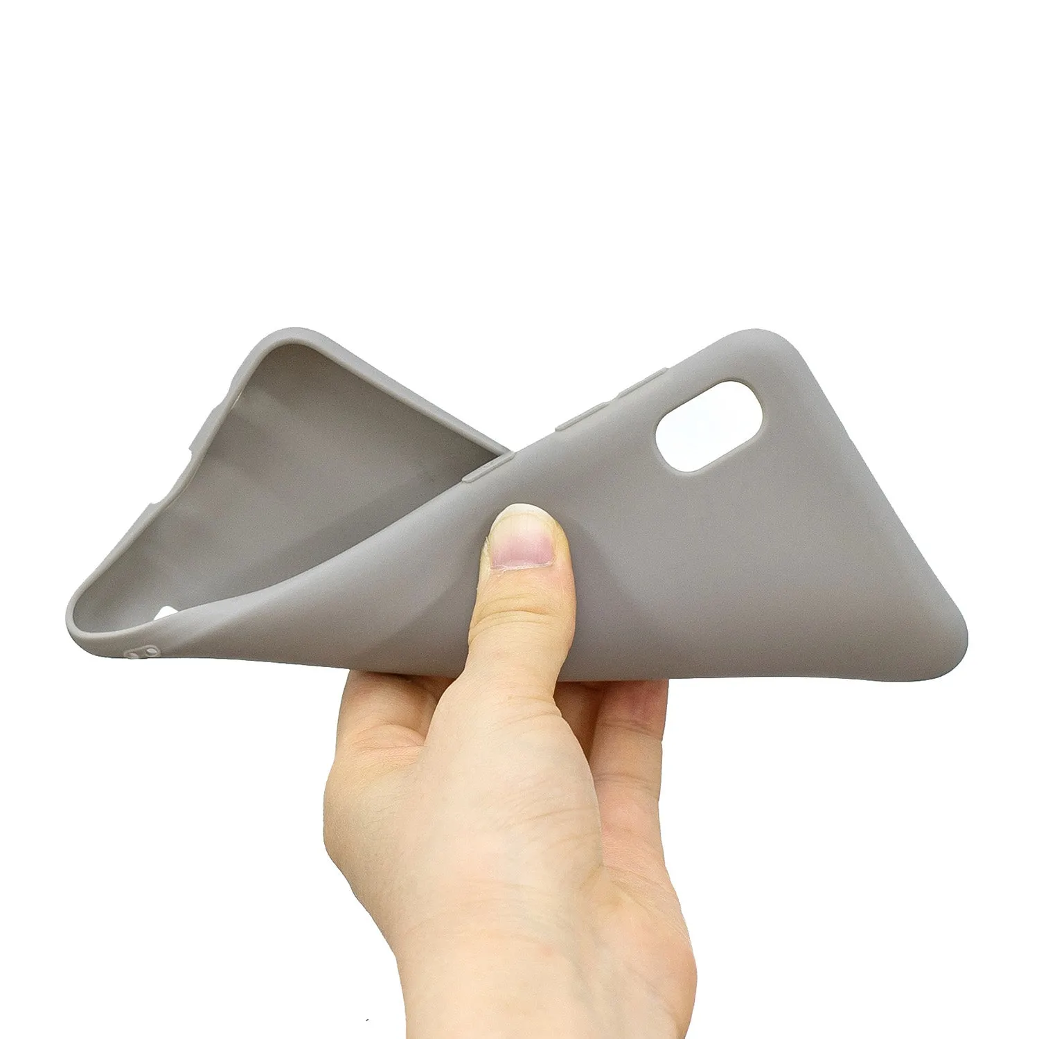 For Samsung A01/ A11/A21/A41/A51/A71/A81/A91 Mobile Phone Case Lovely Candy Color Matte TPU Anti-scratch Non-slip Protective Cover Back Case 12 gray