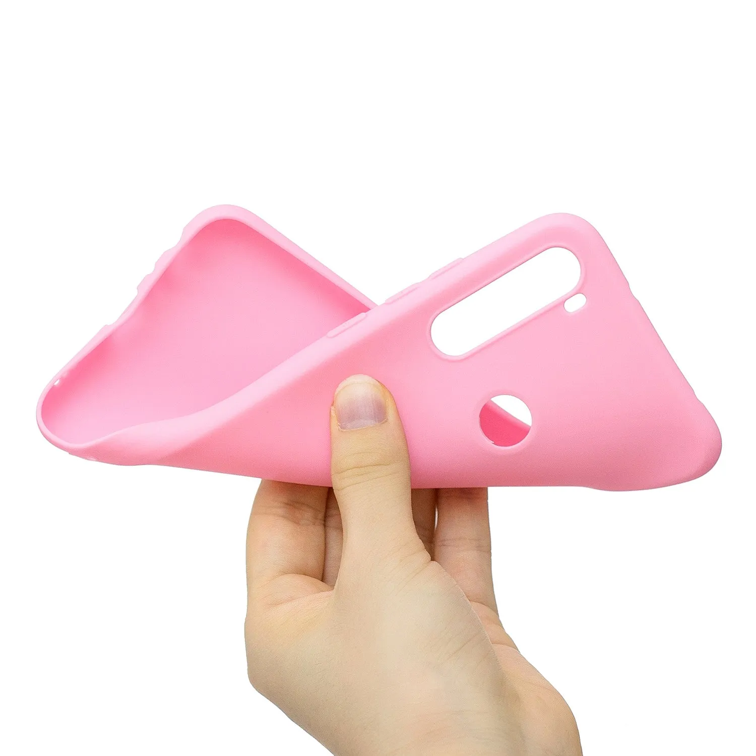 For Samsung A01/ A11/A21/A41/A51/A71/A81/A91 Mobile Phone Case Lovely Candy Color Matte TPU Anti-scratch Non-slip Protective Cover Back Case 5 dark pink