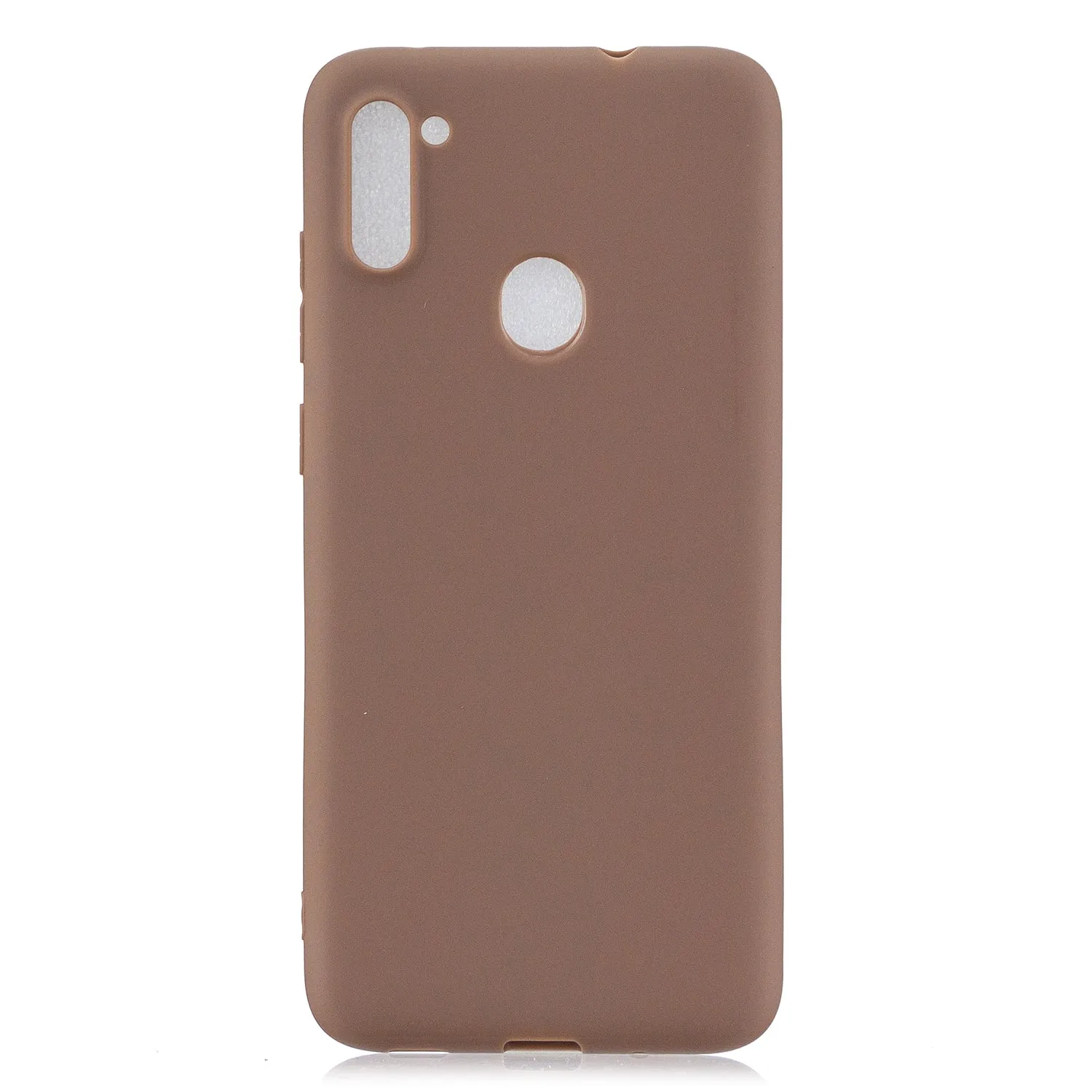 For Samsung A01/ A11/A21/A41/A51/A71/A81/A91 Mobile Phone Case Lovely Candy Color Matte TPU Anti-scratch Non-slip Protective Cover Back Case 9 brown