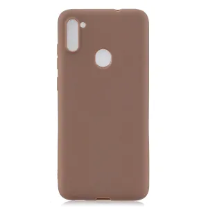 For Samsung A01/ A11/A21/A41/A51/A71/A81/A91 Mobile Phone Case Lovely Candy Color Matte TPU Anti-scratch Non-slip Protective Cover Back Case 9 brown