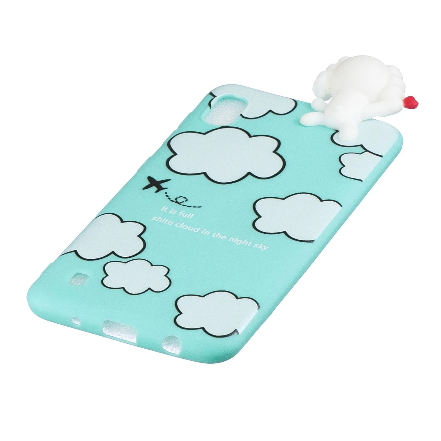 For Samsung A10 3D Cute Coloured Painted Animal TPU Anti-scratch Non-slip Protective Cover Back Case Cloud