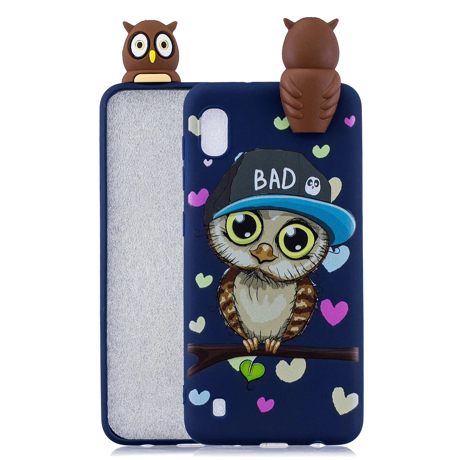 For Samsung A10 3D Cute Coloured Painted Animal TPU Anti-scratch Non-slip Protective Cover Back Case Cloud