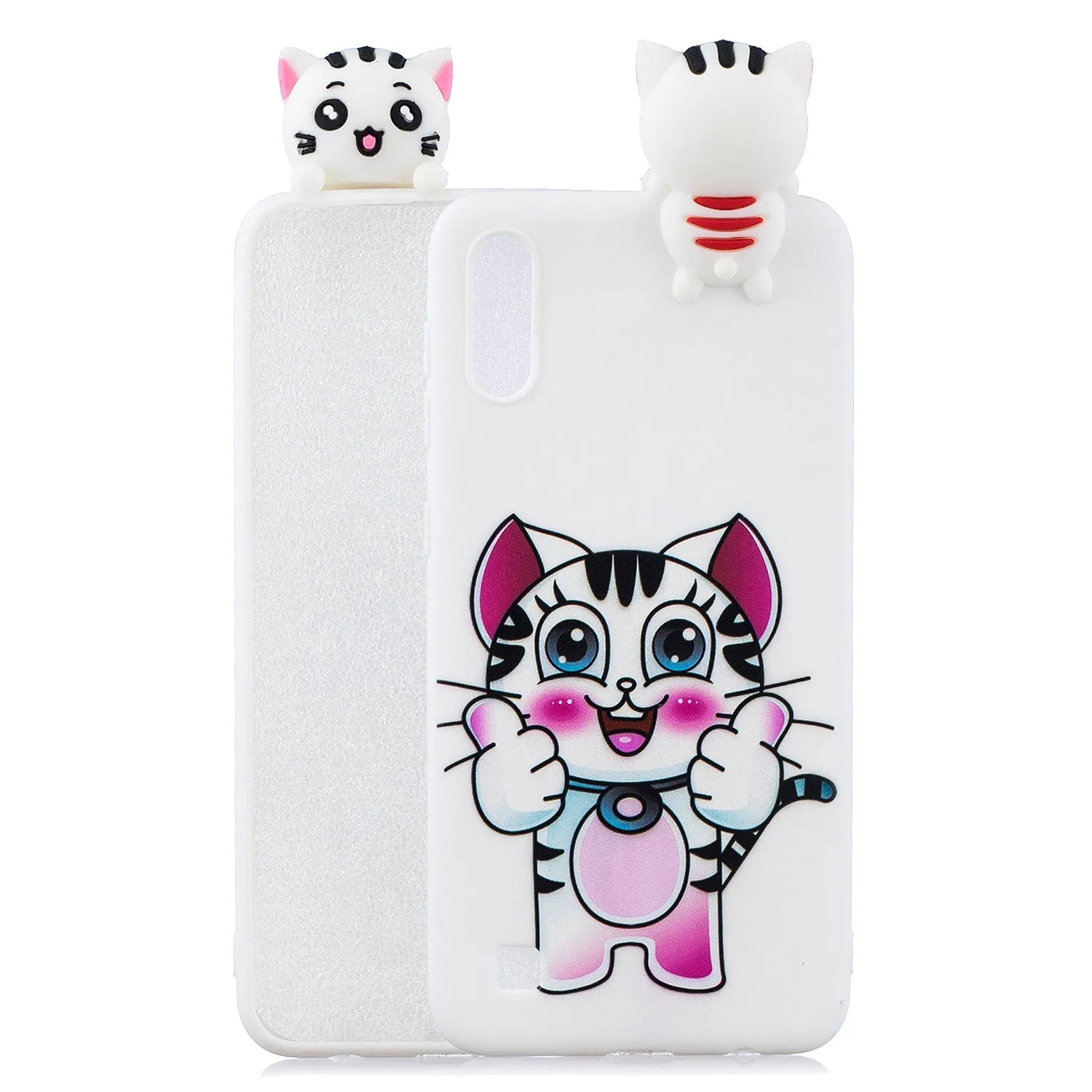 For Samsung A10 3D Cute Coloured Painted Animal TPU Anti-scratch Non-slip Protective Cover Back Case Red owl