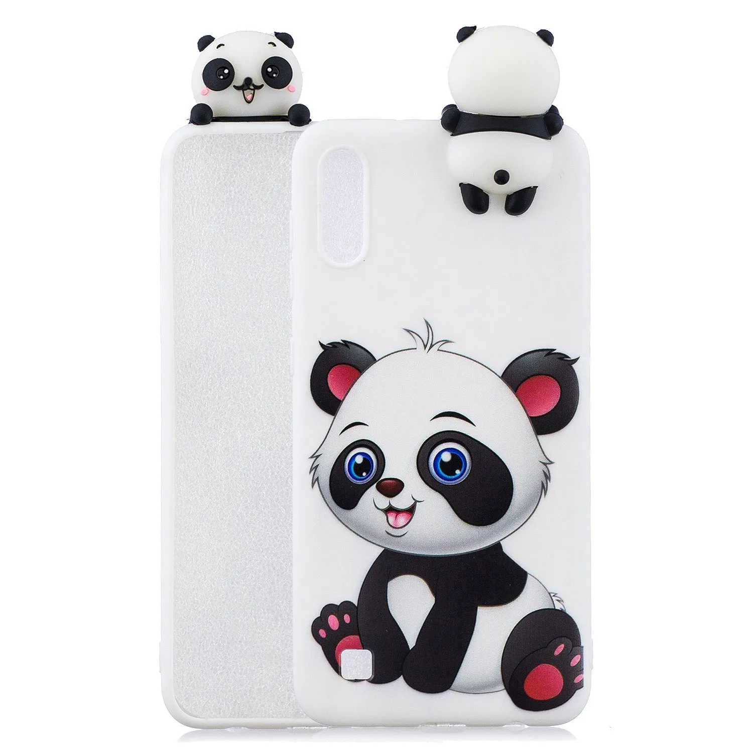 For Samsung A10 3D Cute Coloured Painted Animal TPU Anti-scratch Non-slip Protective Cover Back Case Red owl