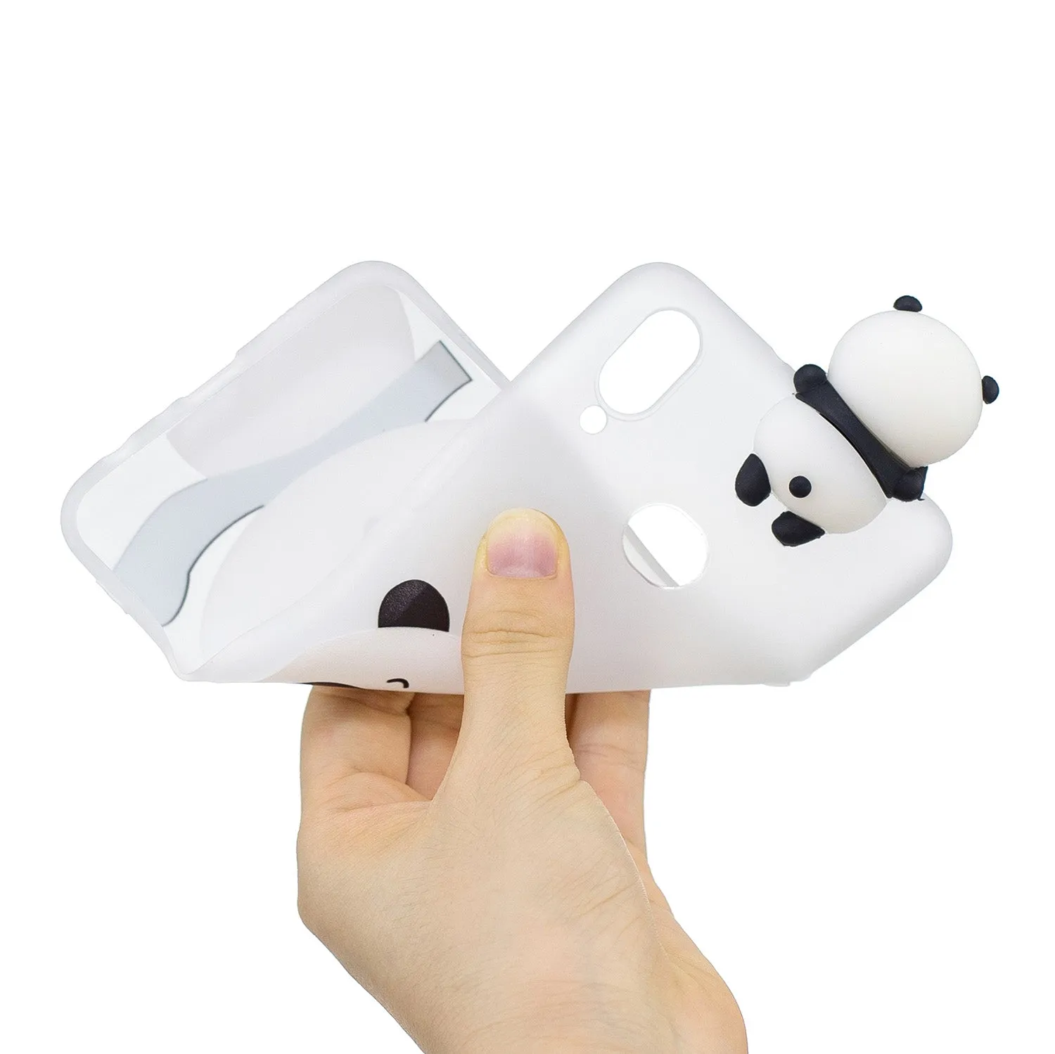 For Samsung A10S A20S Color Painting 3D Cartoon Animal Full Protective Soft TPU Mobile Phone Case black