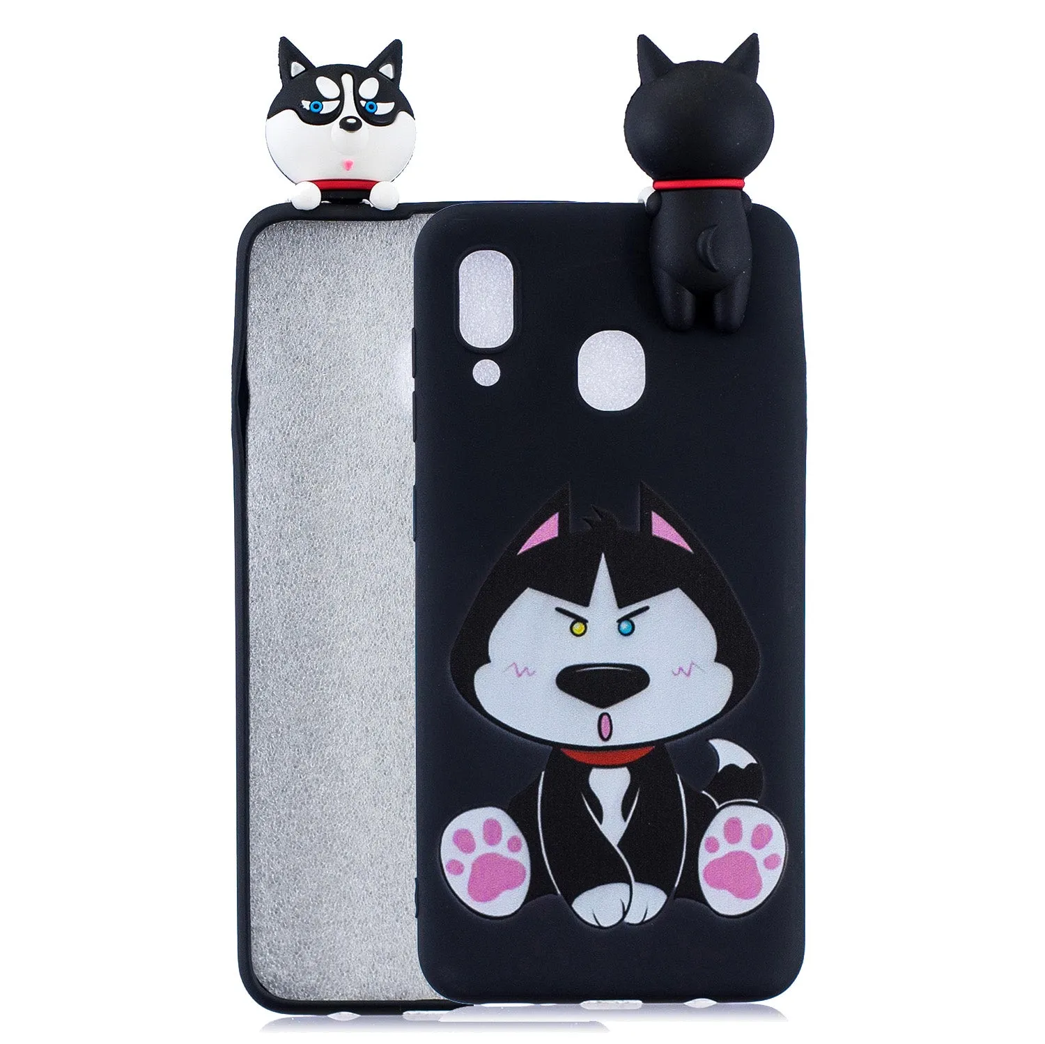 For Samsung A10S A20S Color Painting Pattern Drop Protection Soft TPU Mobile Phone Case Back Cover Bracket Striped bear