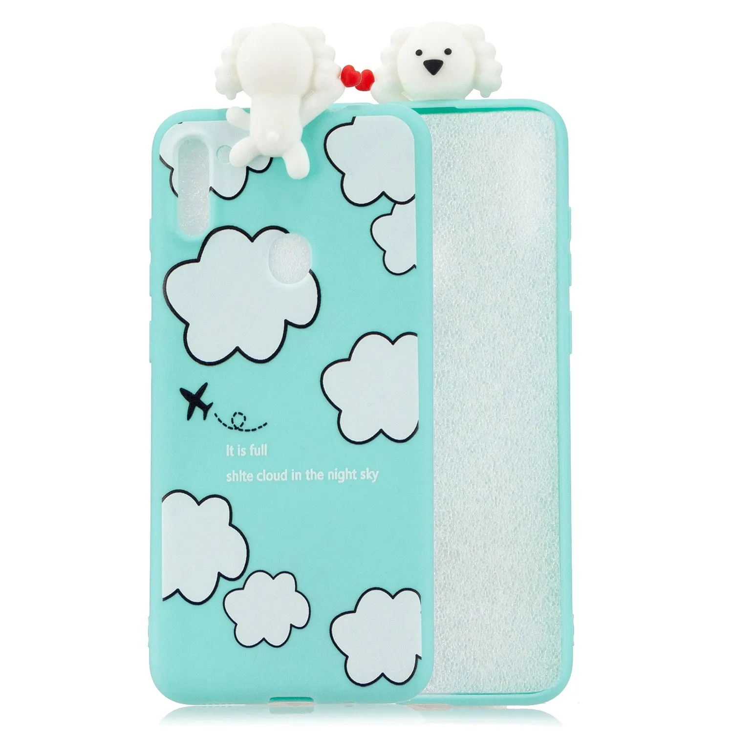 For Samsung A11 Soft TPU Back Cover 3D Cartoon Painting Mobile Phone Case Shell Two pandas