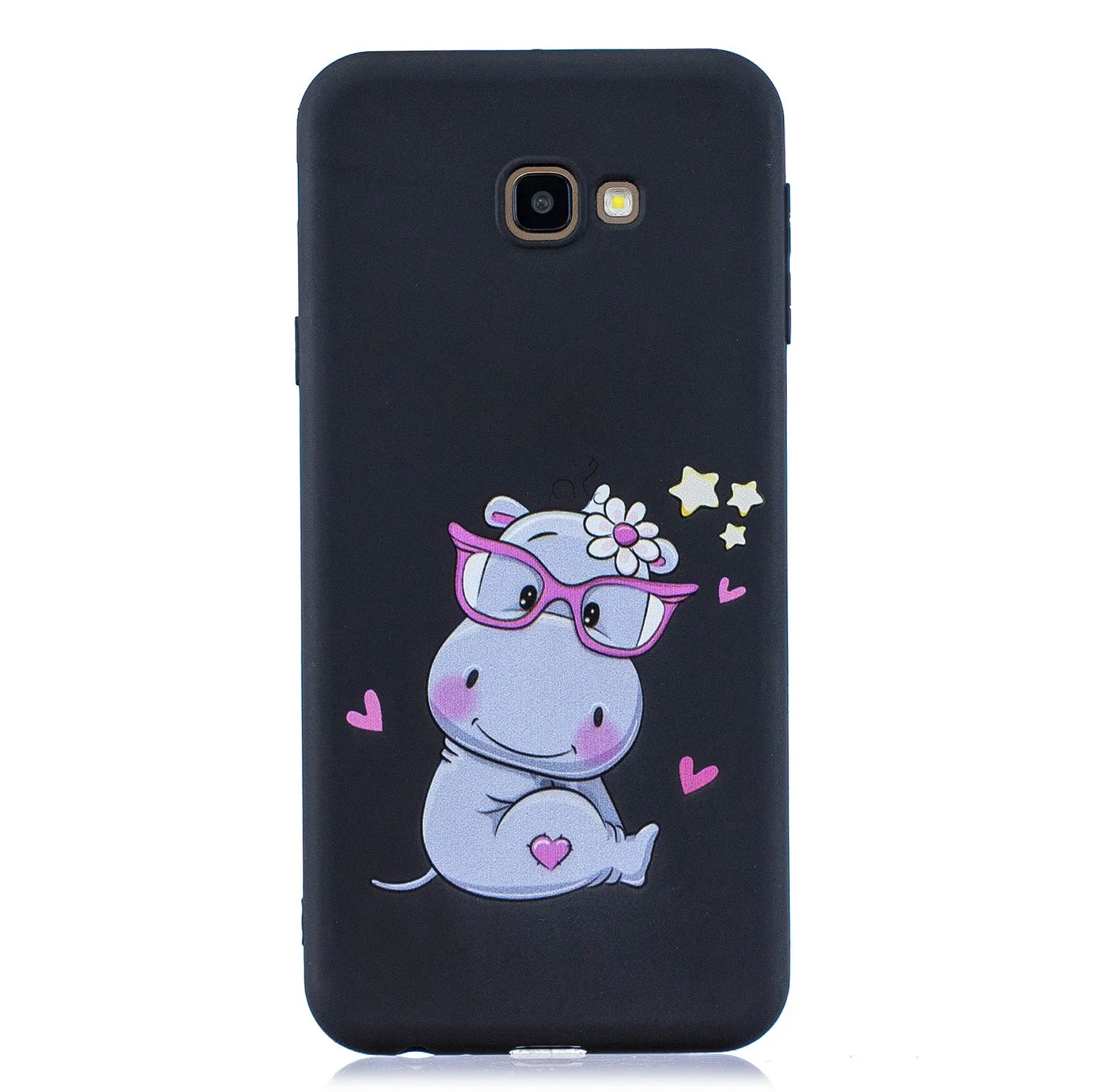 For Samsung A5 2017 Cartoon Lovely Coloured Painted Soft TPU Back Cover Non-slip Shockproof Full Protective Case with Lanyard Light blue