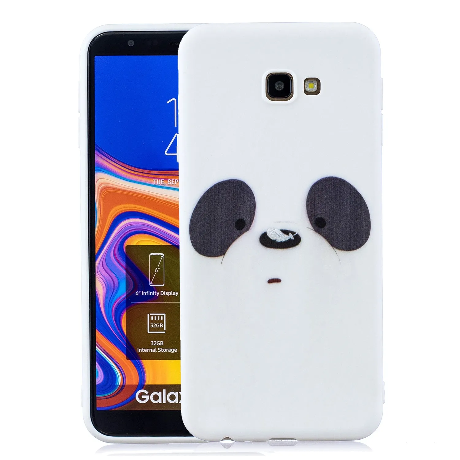 For Samsung A5 2017 Cartoon Lovely Coloured Painted Soft TPU Back Cover Non-slip Shockproof Full Protective Case with Lanyard Light blue