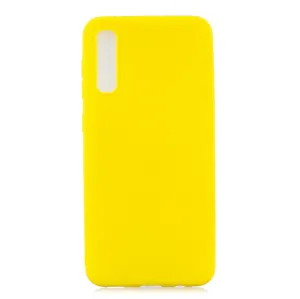 For Samsung A50 Lovely Candy Color Matte TPU Anti-scratch Non-slip Protective Cover Back Case yellow