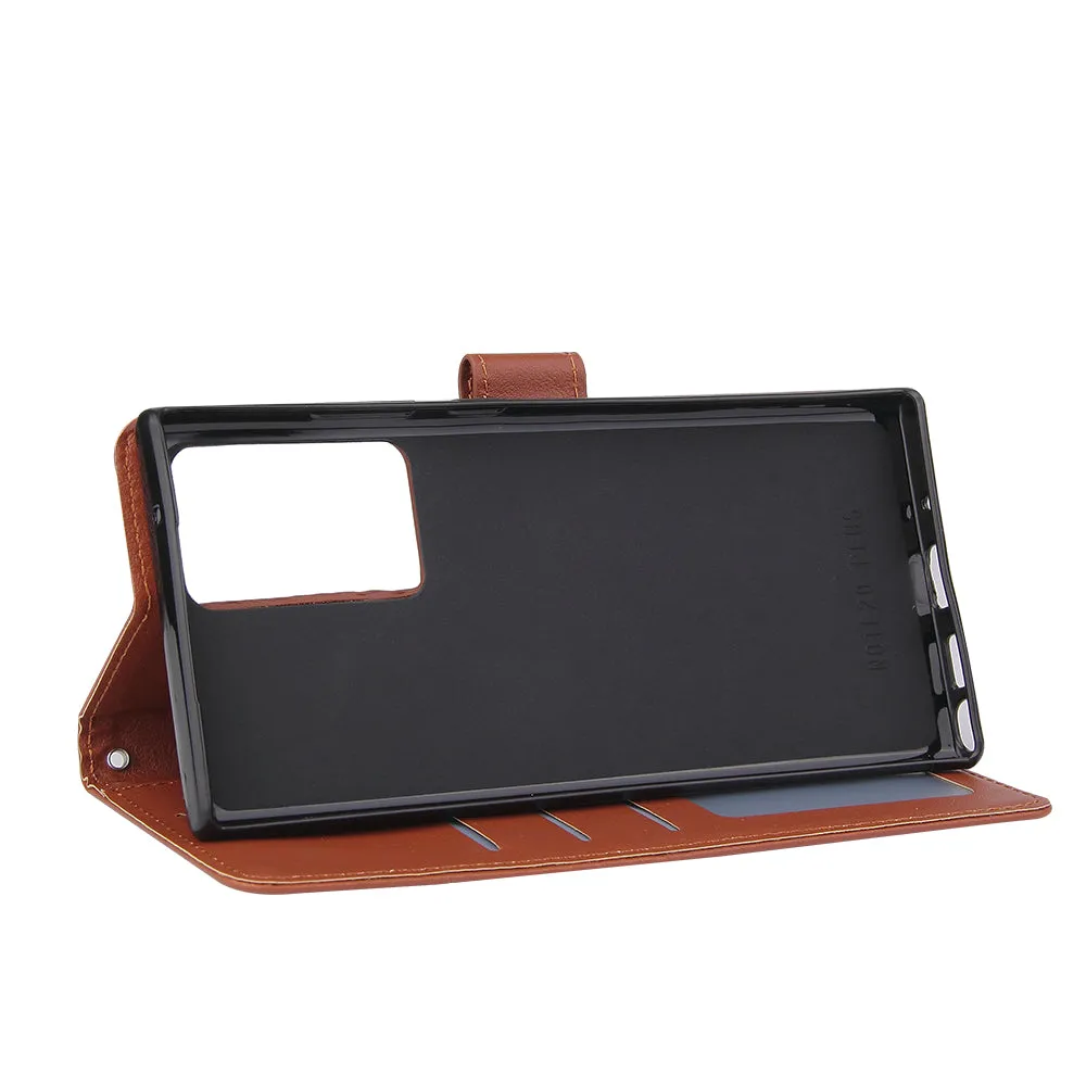 For Samsung Note 20/Note 20 Ultra PU Leather Three-card Photo Frame Front Buckle Mobile Phone shell black