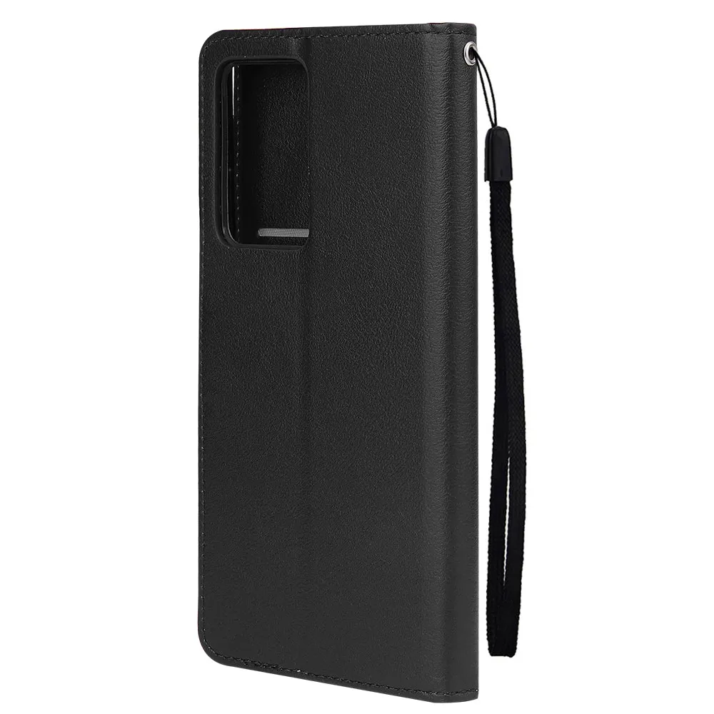 For Samsung Note 20/Note 20 Ultra PU Leather Three-card Photo Frame Front Buckle Mobile Phone shell black