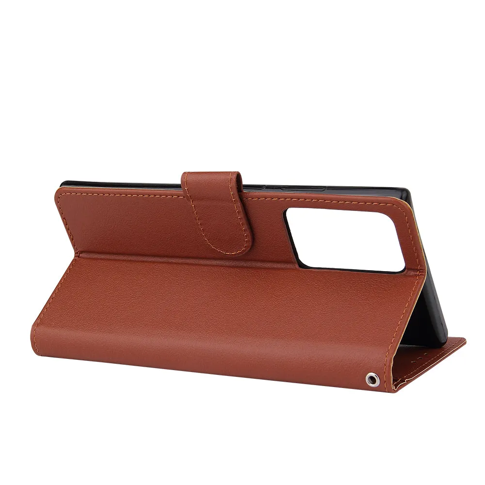 For Samsung Note 20/Note 20 Ultra PU Leather Three-card Photo Frame Front Buckle Mobile Phone shell black