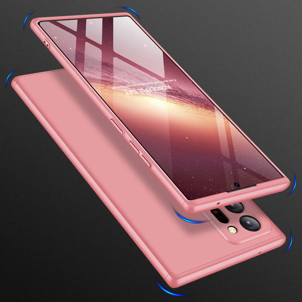 For Samsung Note 20/Note 20 Ultra/M31S Mobile Phone Cover 360 Degree Full Protection Phone Case Rose gold