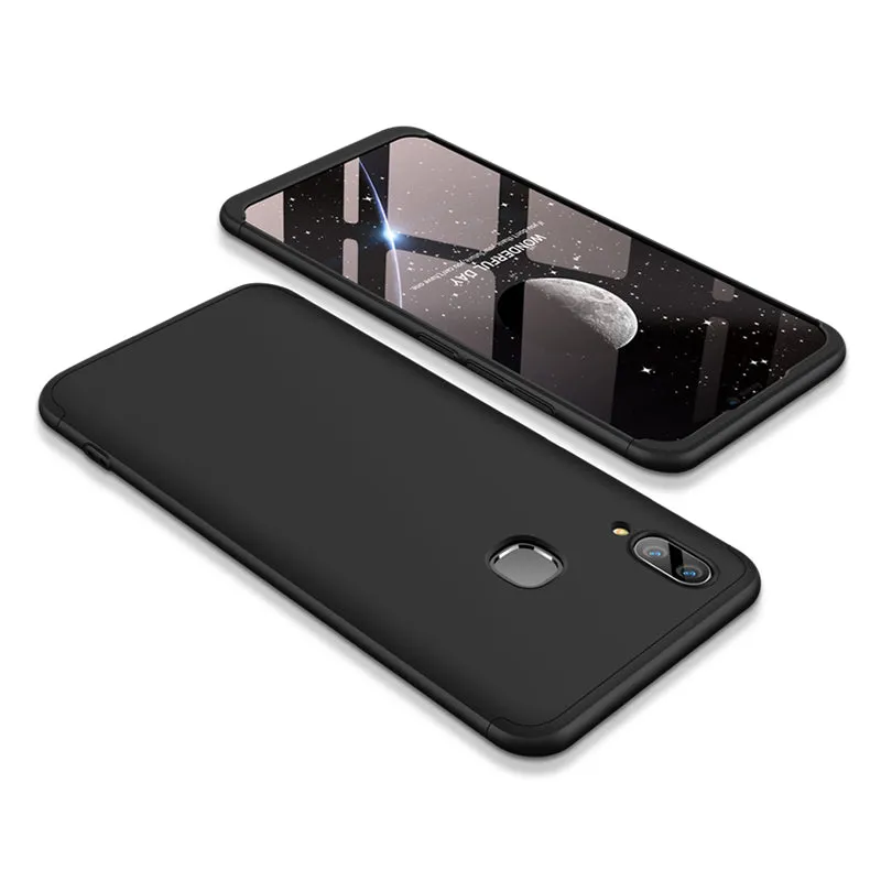 For VIVO V9/Y85/Z1 Slim 3 in 1 Hybrid Hard Case Full Body 360 Degree Protection Back Cover blue