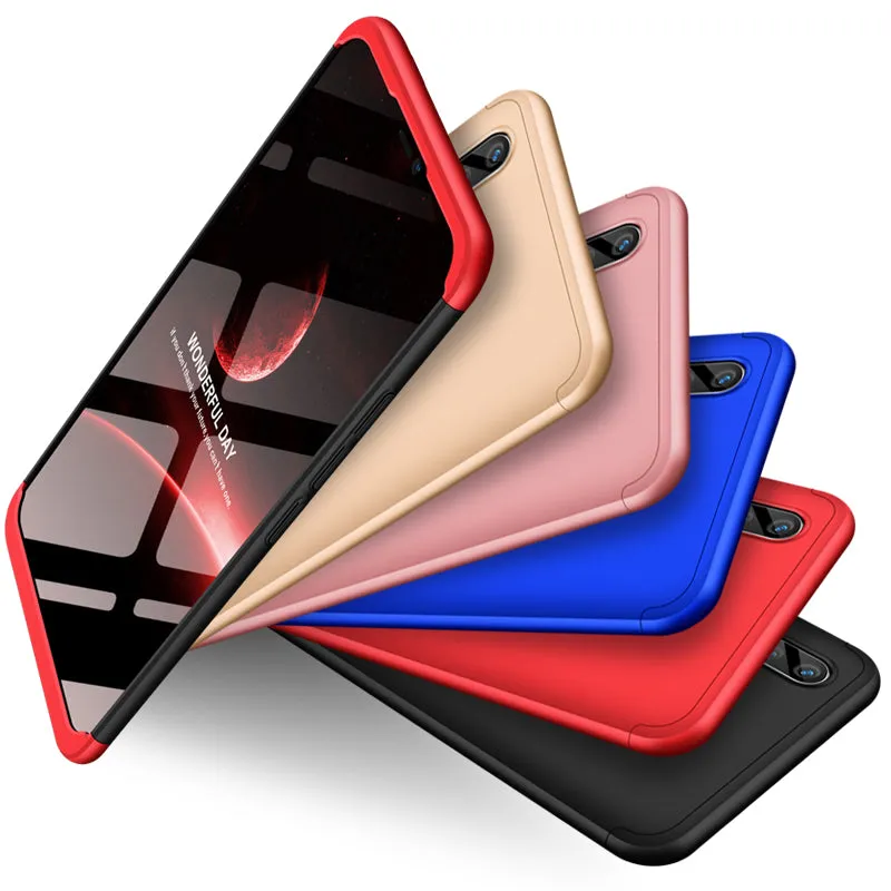 For VIVO V9/Y85/Z1 Slim 3 in 1 Hybrid Hard Case Full Body 360 Degree Protection Back Cover blue