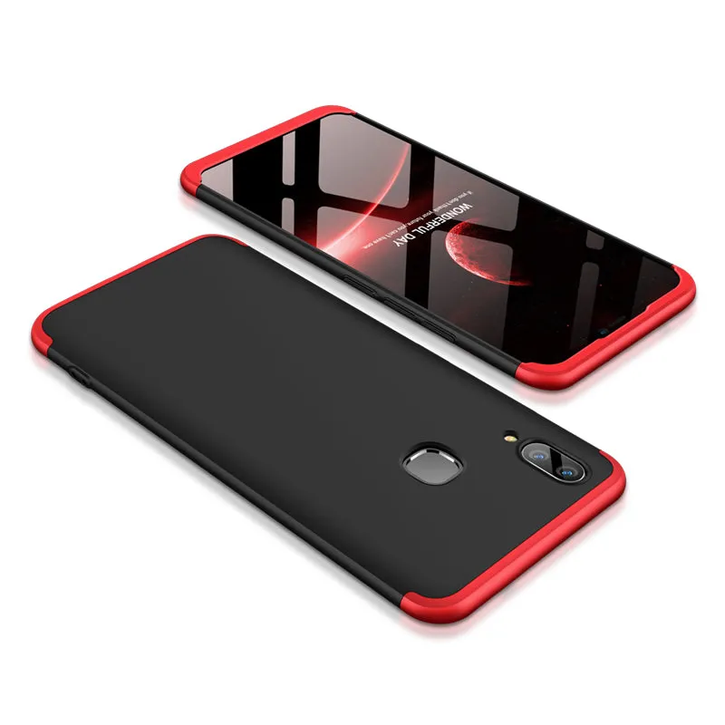 For VIVO V9/Y85/Z1 Slim 3 in 1 Hybrid Hard Case Full Body 360 Degree Protection Back Cover blue