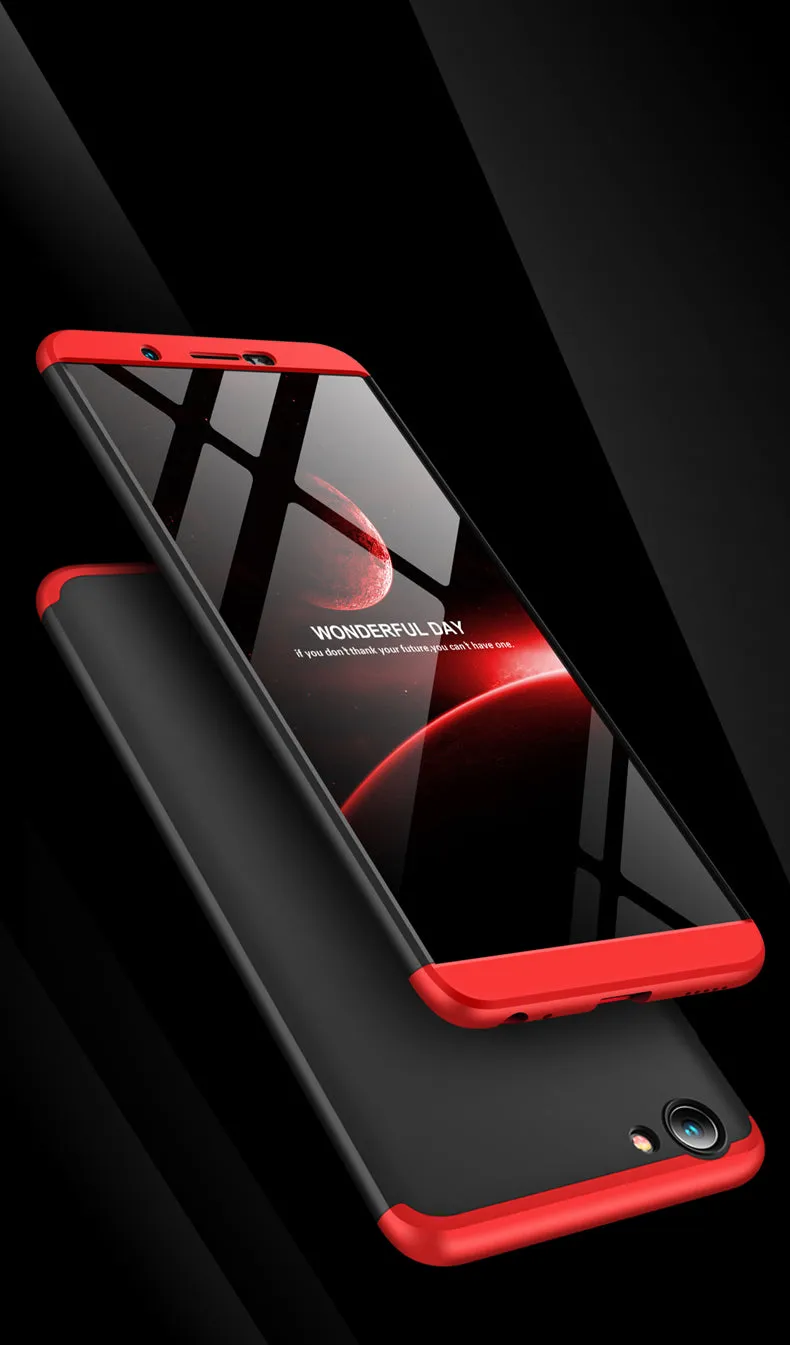 For VIVO Y71 Slim 3 in 1 Hybrid Hard Case Full Body 360 Degree Protection Back Cover black