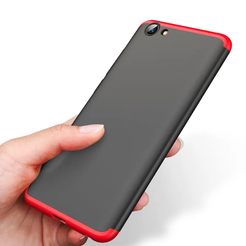 For VIVO Y71 Slim 3 in 1 Hybrid Hard Case Full Body 360 Degree Protection Back Cover black