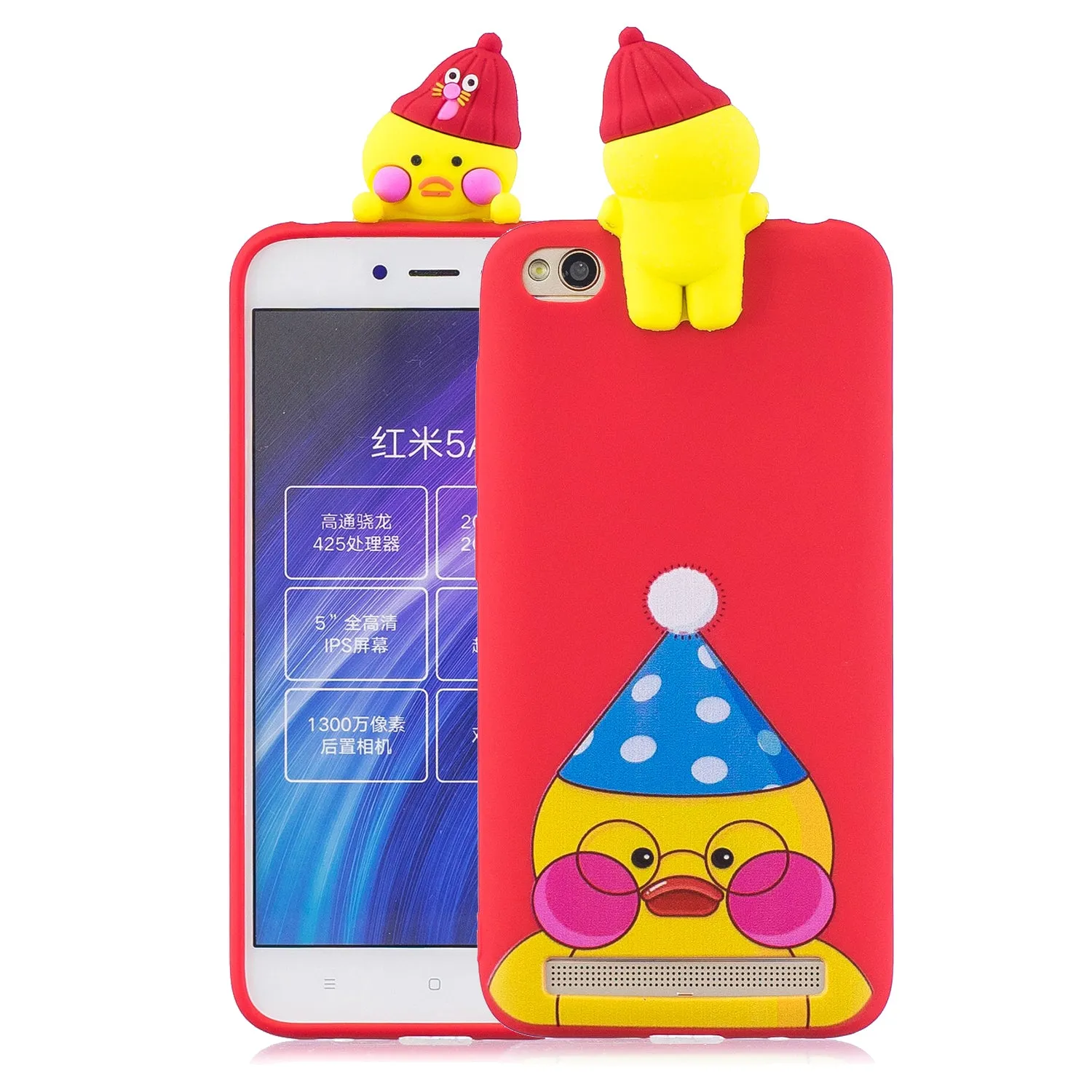 For XIAOMI Redmi 5A 3D Cute Coloured Painted Animal TPU Anti-scratch Non-slip Protective Cover Back Case white