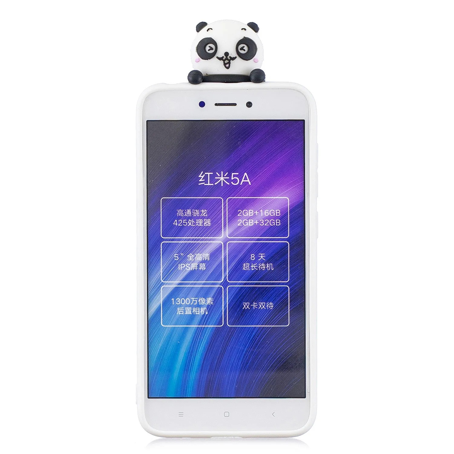For XIAOMI Redmi 5A 3D Cute Coloured Painted Animal TPU Anti-scratch Non-slip Protective Cover Back Case white