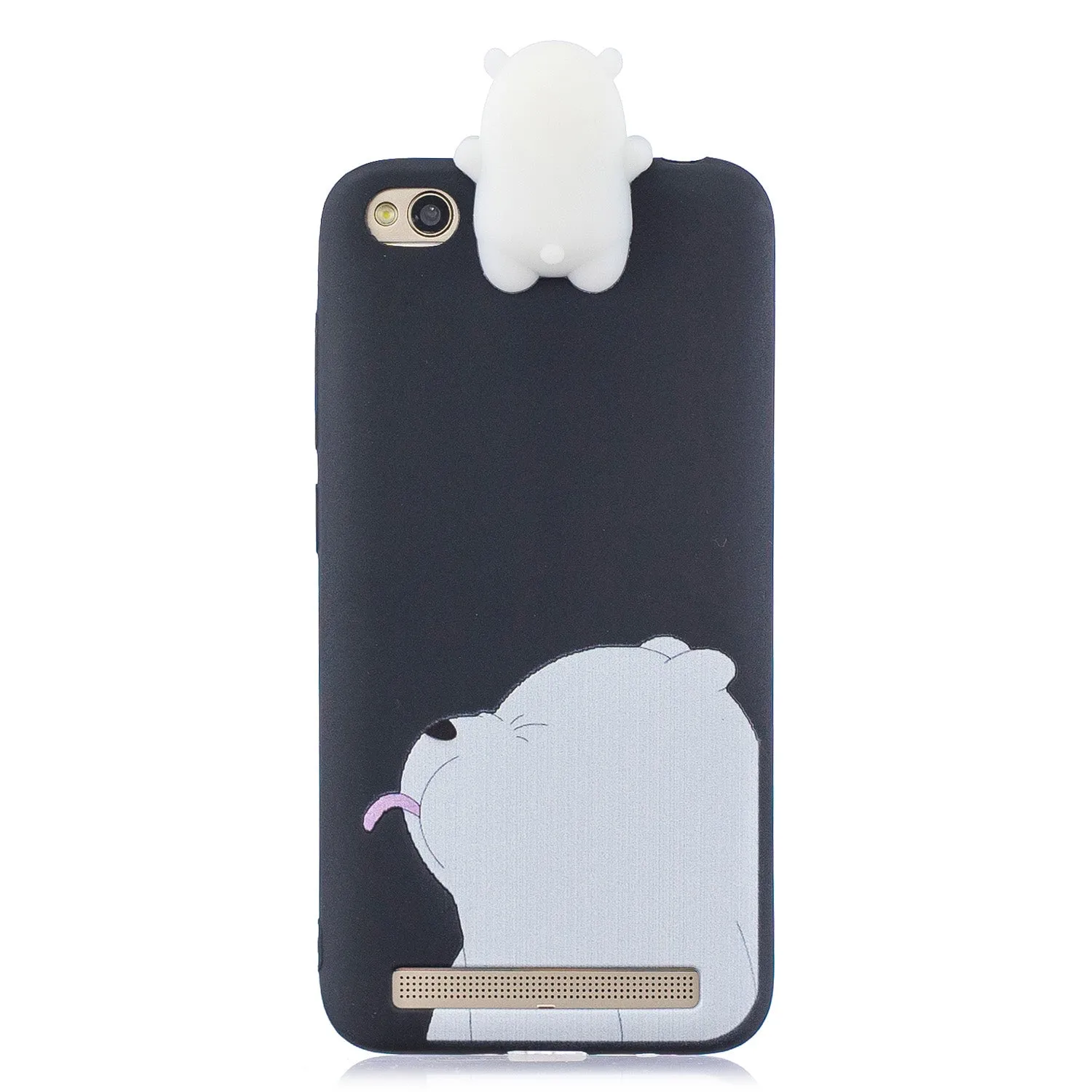 For XIAOMI Redmi 5A 3D Cute Coloured Painted Animal TPU Anti-scratch Non-slip Protective Cover Back Case white