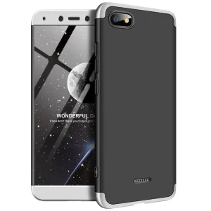 For XIAOMI Redmi 6A Ultra Slim PC Back Cover Non-slip Shockproof 360 Degree Full Protective Case silver black silver_XIAOMI Redmi 6A