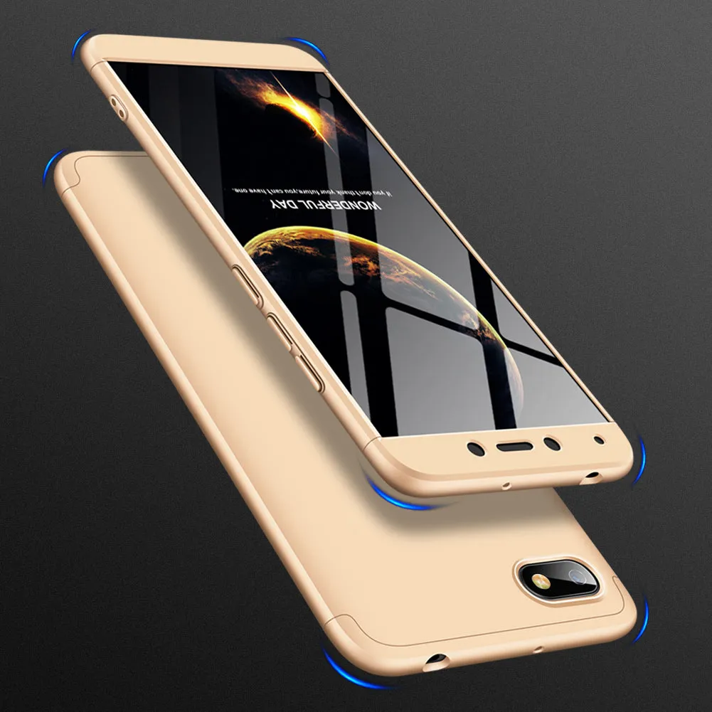 For XIAOMI Redmi 6A Ultra Slim PC Back Cover Non-slip Shockproof 360 Degree Full Protective Case silver black silver_XIAOMI Redmi 6A