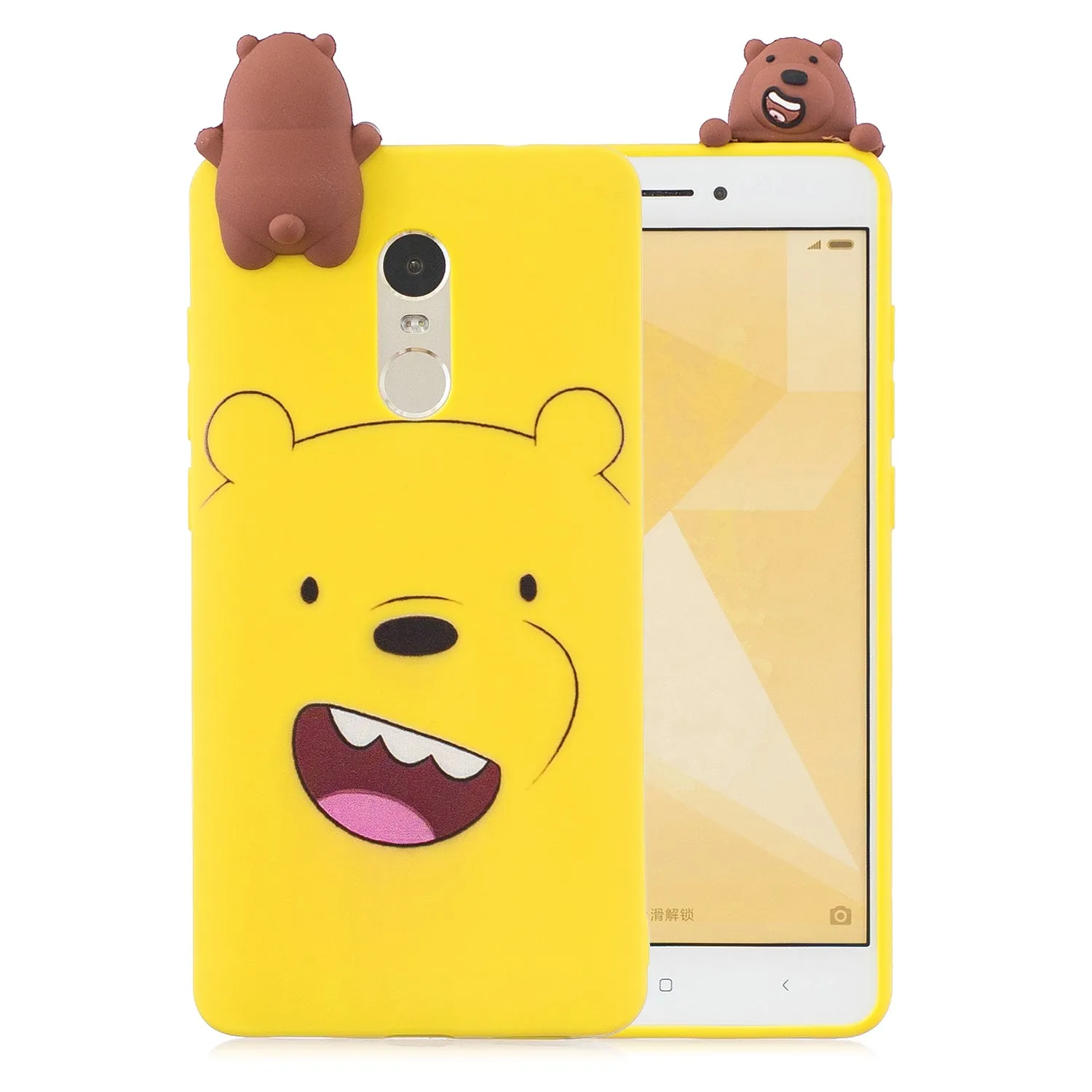 For XIAOMI Redmi NOTE 4X/NOTE 4 3D Cute Coloured Painted Animal TPU Anti-scratch Non-slip Protective Cover Back Case black