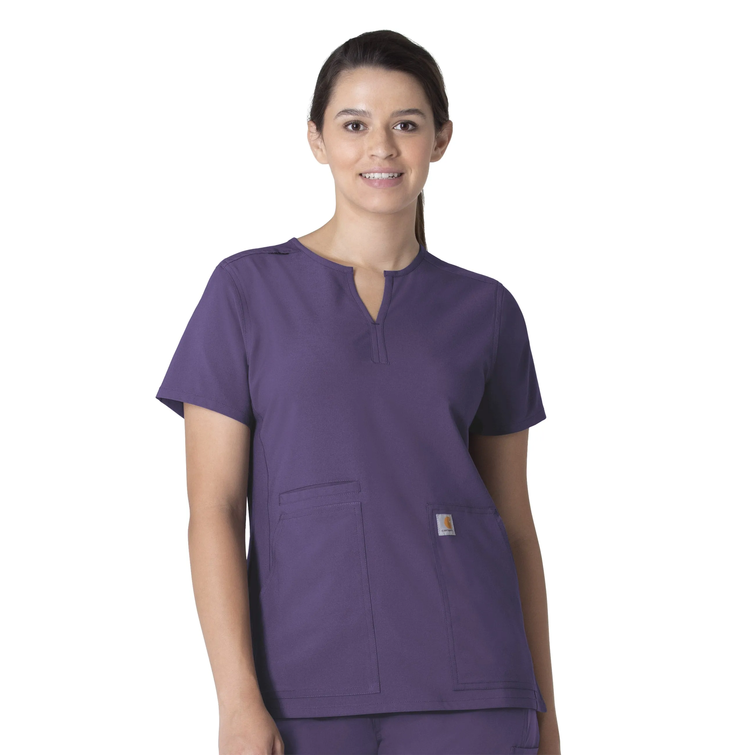 Force Essentials C12213 Notch Neck Tunic Scrub Top Grape