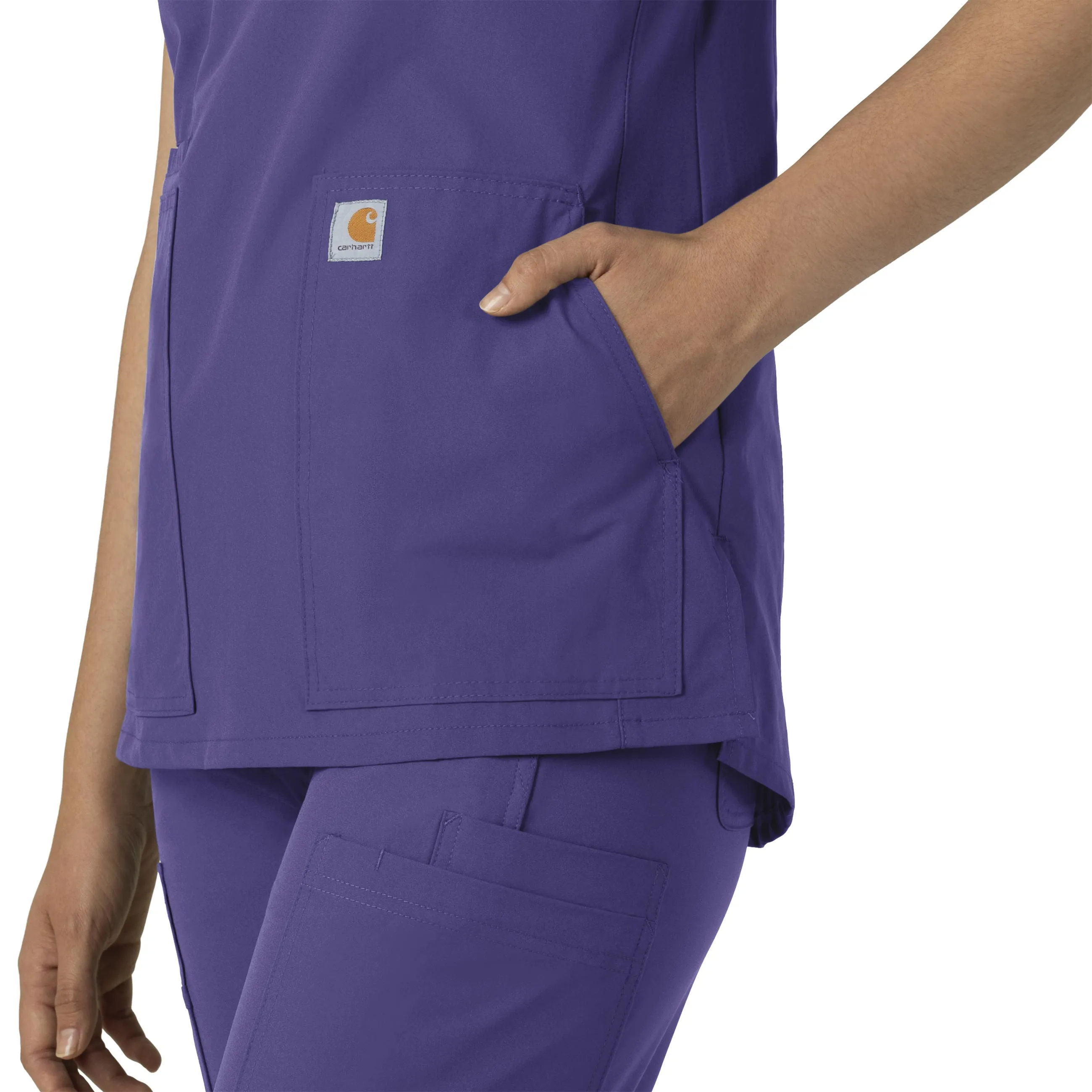 Force Essentials C12213 Notch Neck Tunic Scrub Top Grape