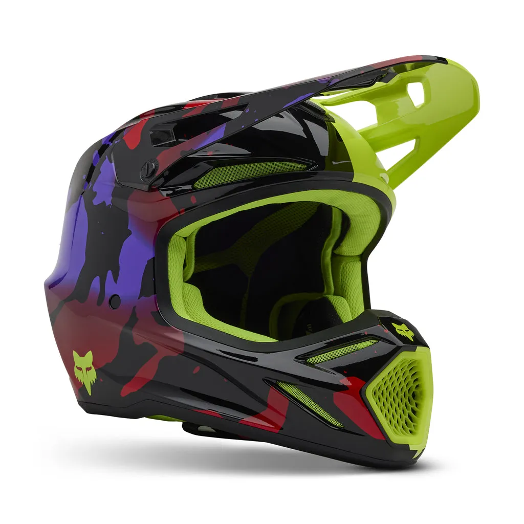 Fox - 2025 V3 Flo Yellow Throttle Helmet