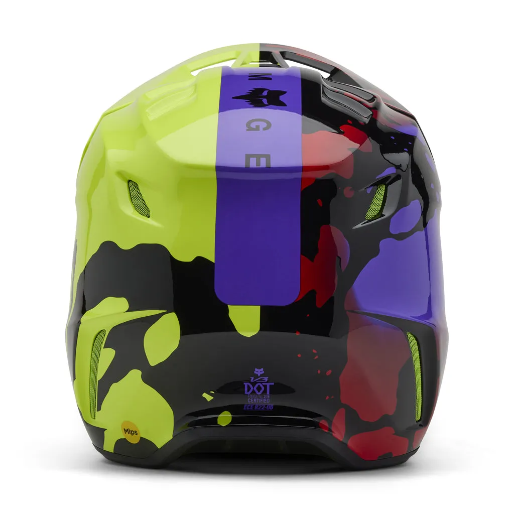 Fox - 2025 V3 Flo Yellow Throttle Helmet