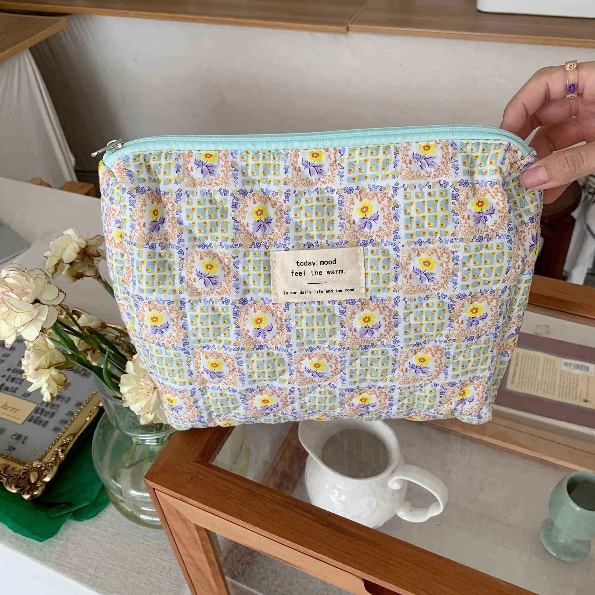 Fresh Floral Makeup Female Multifunction Storage Cosmetic Bags