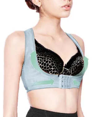 Front Open Pushup Figured Firozi T966H1 Embroidered For Women