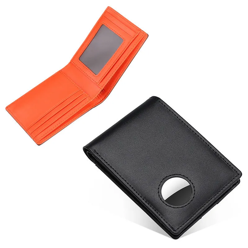Genuine Cow Leather Wallet for Men with Airtag Holder & RFID Blocking