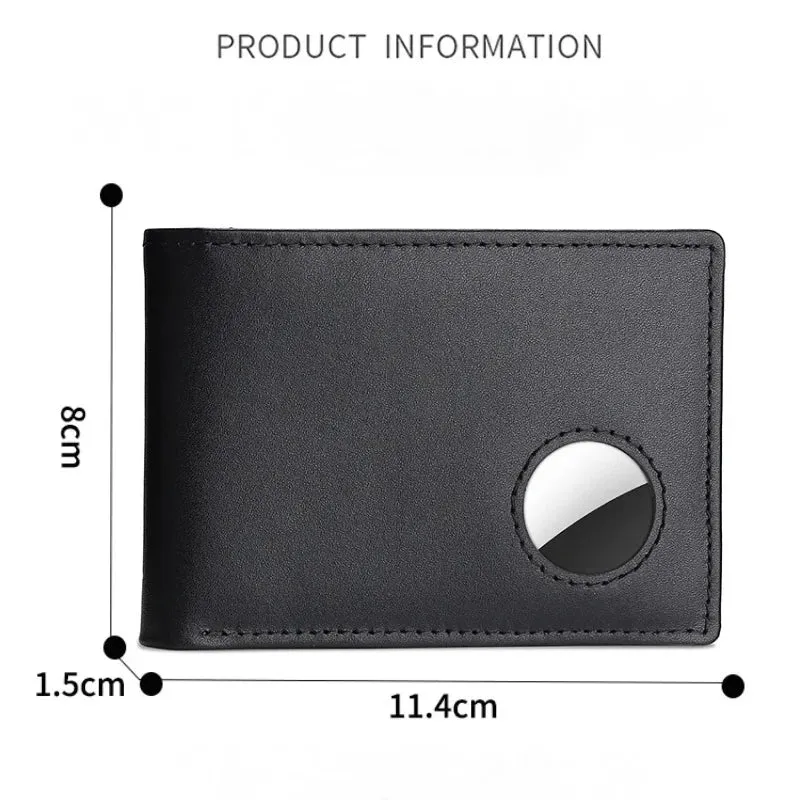 Genuine Cow Leather Wallet for Men with Airtag Holder & RFID Blocking
